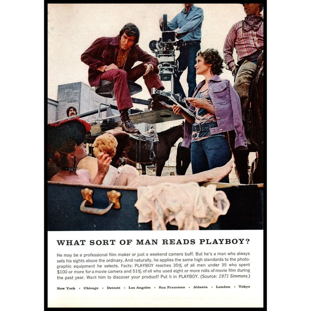 1972 What Sort of Man Reads Playboy Vintage Print Ad Movie Director Set Wall Art
